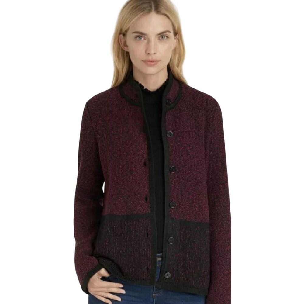Karl Lagerfeld Paris Ongoing Mulled‎ Wine Sweater Cardigan L8WS0713 Size Large